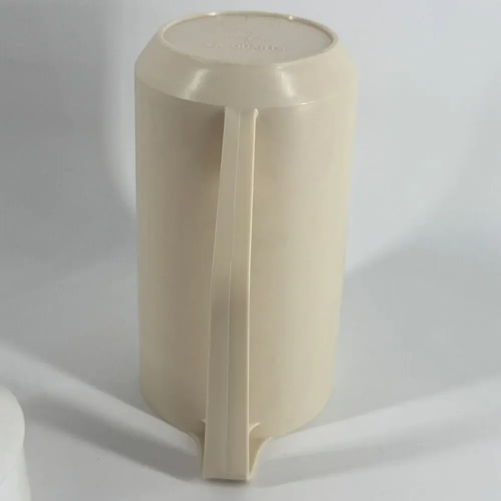 RUBBERMAID 2 1/4 qts Almond Beverage Pitcher #2129 & White Ice Guard Lid